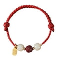 thumbnail image 1 of Pulsera de cuerda de la suerte, pulsera ajustable roja, nudos trenzados a mano protección fe unisex, 1 of 5