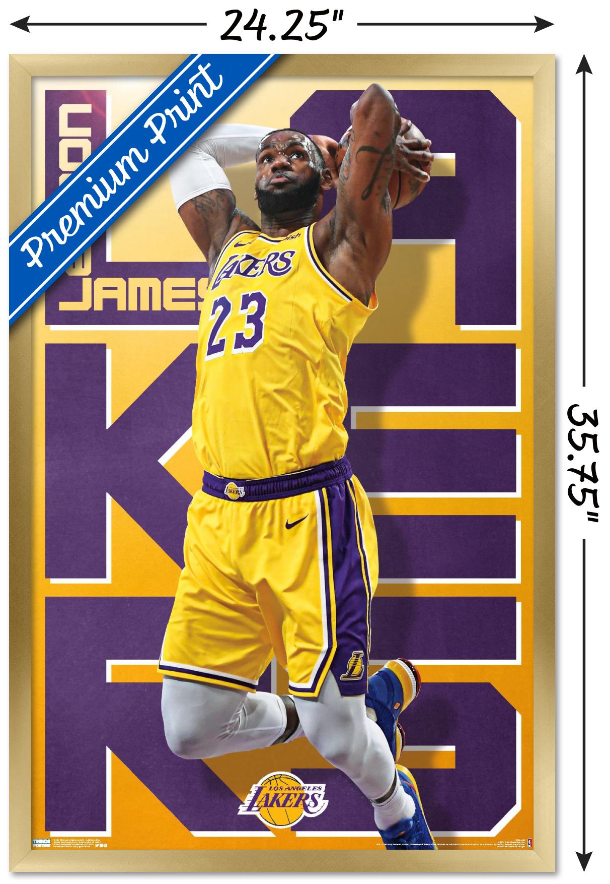 NBA Los Angeles Lakers - Lebron James 19 Wall Poster, 22.375" x 34" Framed
