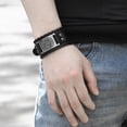thumbnail image 3 of Pulsera de Cuero Yuyangstore Estilo Punk Aleación Plata para Hombre, 3 of 8