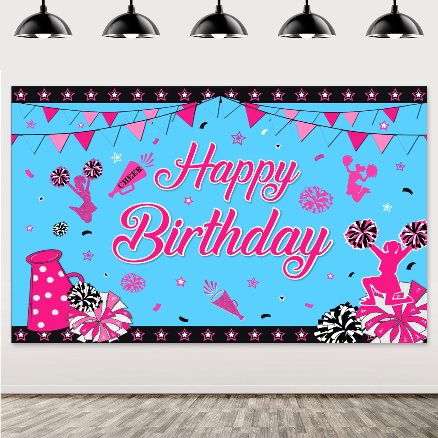 Cheerleading Party Decorations,Gymnastics Birthday Banner Backdrop