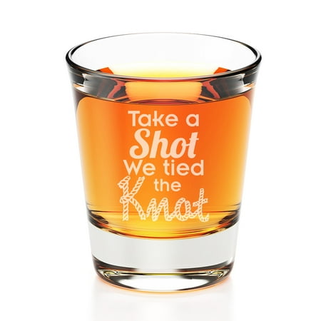 Take A Shot We Tied The Knot Engraved Fluted Shot