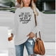 thumbnail image 1 of Puntoco Mujeres Carta Imprimir Sudadera de manga larga Suelta Pullover Blusa top Puntoco Puntoco-3113, 1 of 4