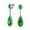 Green, variant on Womens Amethyst Purple CZ Teardrop Chandelier Screw Clip On Earrings Silver Plated