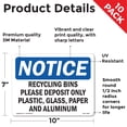 thumbnail image 2 of Recycling Bins Please Deposit Only Plastic OSHA Notice Vinyl Decal Label 10 Inch x 7 Inch - 10 Pack, 2 of 6