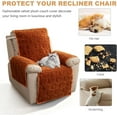 thumbnail image 6 of TOPCHANCES Plush Recliner Chair Cover, Faux Rabbit Fur 1-Seater Sofa Cover, Washable Armchair Protector with Adjustable Elastic Belt for 23 Inches Recliner (Coffee), 6 of 11