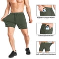 thumbnail image 4 of BROKIG Mens Lightweight Gym Shorts Running Workout Shorts with Pockets (Large, Army Green), 4 of 6