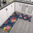 thumbnail image 2 of Pioneer Flower Floral Print Pattern Kitchen Rugs Sets Of 2,Anti Fatigue Kitchen Mat Rugs Non Slip Washable,Decorative Kitchen Floor Mats for Kitchen,Sink,Laundry,17"x30"+17"x47", 2 of 7