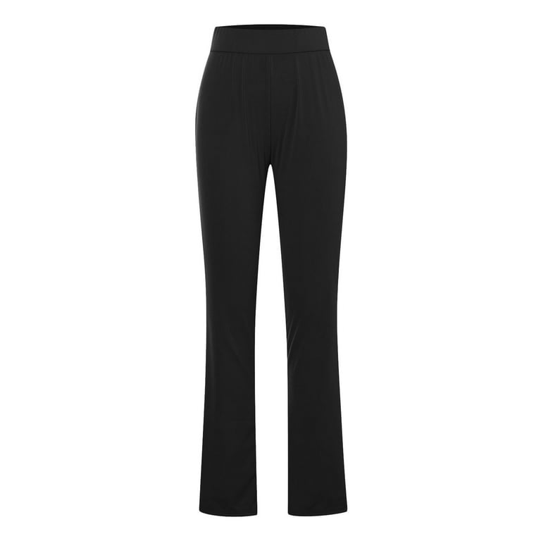  Womens 2 Piece Yoga Pants Ribbed Seamless Workout High Waist  Bell Bottoms Flare Leggings Black Rose3