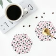 thumbnail image 5 of Gaeub Cute Dinosaur Print 6 Pcs Leather Coasters for Drinks ,Drink Coasters Sets,Drink Table Cup Coasters for Living Room Kitchen Coffee Decor,Hexagon, 5 of 7