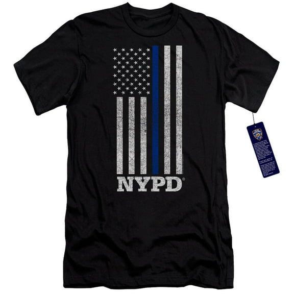 New York City Thin Blue Line Adult 30/1 T-Shirt Black
