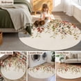 thumbnail image 5 of Round Area Rug 8 Ft, Autumn Eucalyptus Washable Non-Slip Circle Carpet for Living Room/Bedroom, Vintage Floral Leaves Rustic Plants Collection Low-Profile Large Area Rugs for Indoor, 5 of 7