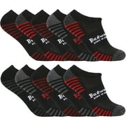 Budweiser Mens 10 Pair Pack Athletic No Show Cushion Socks - One Size Fits All, Black