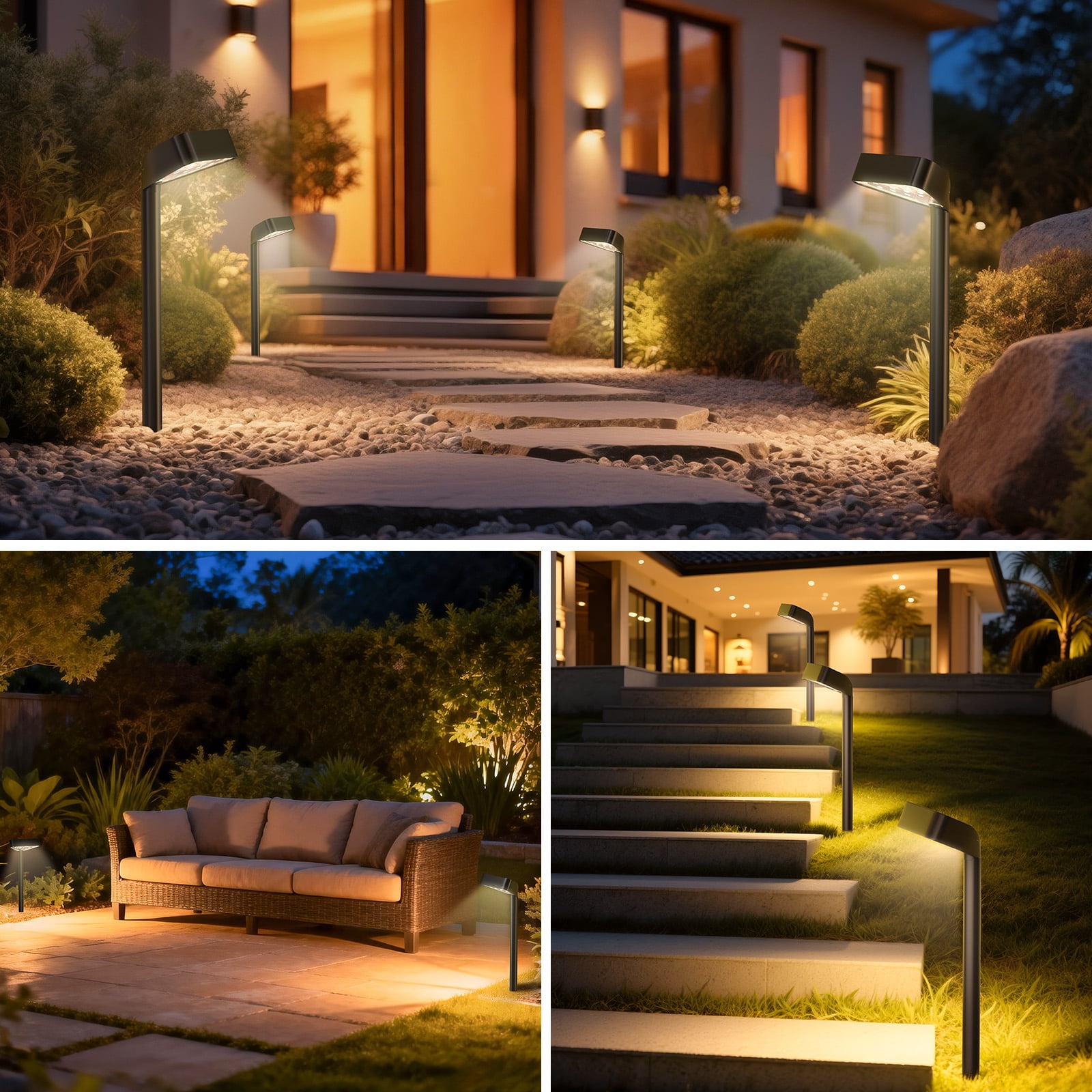 BLITZWILL Solar Pathway Lights Outdoor, 8 Pack Solar Landscape Path Lights,Bright Auto On/Off IP44 Waterproof,for Yard Patio Walkway Driveway Pathway,Warm White