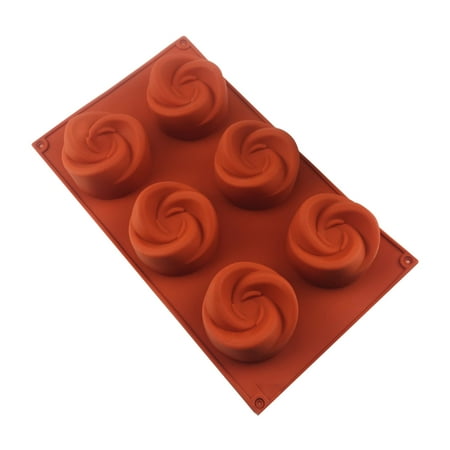

Sardfxul 6 Cells Rose-Shaped Fondant Mould 3D Chocolate Candy Baking Mold Easy to Clean