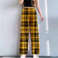 thumbnail image 2 of Fiaer Womens Pajamas Pants Plaid Plus Size Comfort Sleepwear Trousers High Waisted Casual Trendy Pjs Joggers Yellow XL, 2 of 6