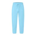 thumbnail image 4 of JTieacloth Mens Cargo Pants Mens Fashion And Leisure Fashion Join Together Casual Simple Personality Lace Up Pocket Pants Casual Pants Trousers Blue, 4 of 4