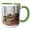 Green/White, variant on 3drose, Mound of Mossy Boulders in Monte Sano State Park, 11oz Two-tone Green Mug