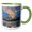 Green/White, variant on 3drose, Ice Abstract, Saskatchewan River Crossing, Canada., 11oz Two-tone Green Mug