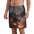 thumbnail image 2 of Fuzoiu Fiery Black Dragon Attack Print Men's Beach Shorts,Men's Swim Trunks,Quick Dry Board Shorts with Pockets,Men's Bathing Suits for Surfing, Running, and Casual Wear-Small, 2 of 6