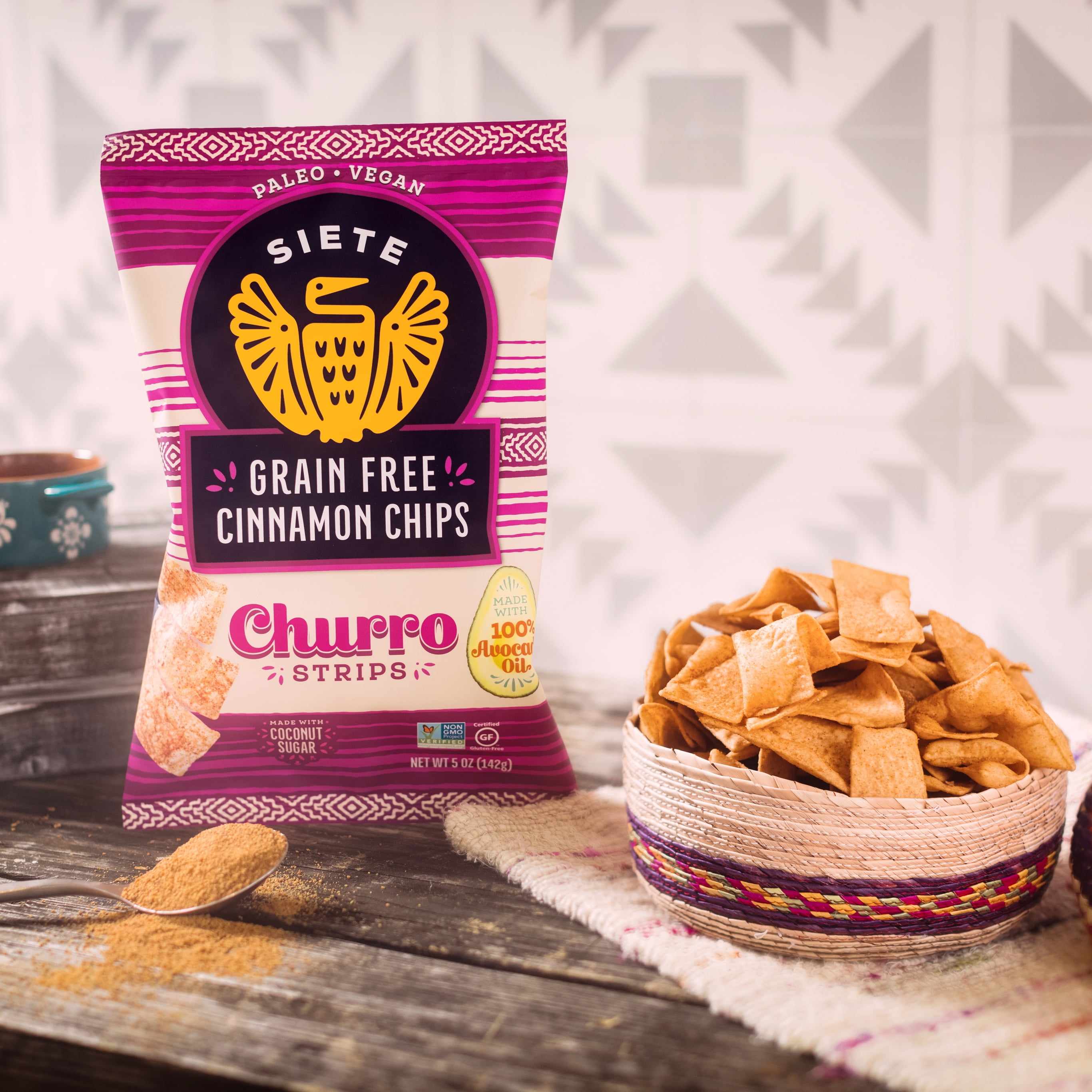 Siete Foods Grain Free Churro Cinnamon Chips, 5 oz. Bag