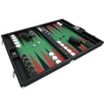 thumbnail image 2 of Wycliffe Brothers 23-inch Backgammon Set with 1.75-inch Nickel Checkers - Black Case with Green Field - Prestige Class, 2 of 12