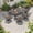 Brown Cushion, variant on Hzzkey 7-Piece Outdoor Dining Set, Cast Aluminum Rectangle Table with Swivel Chairs, Red Cushions, Umbrella Hole