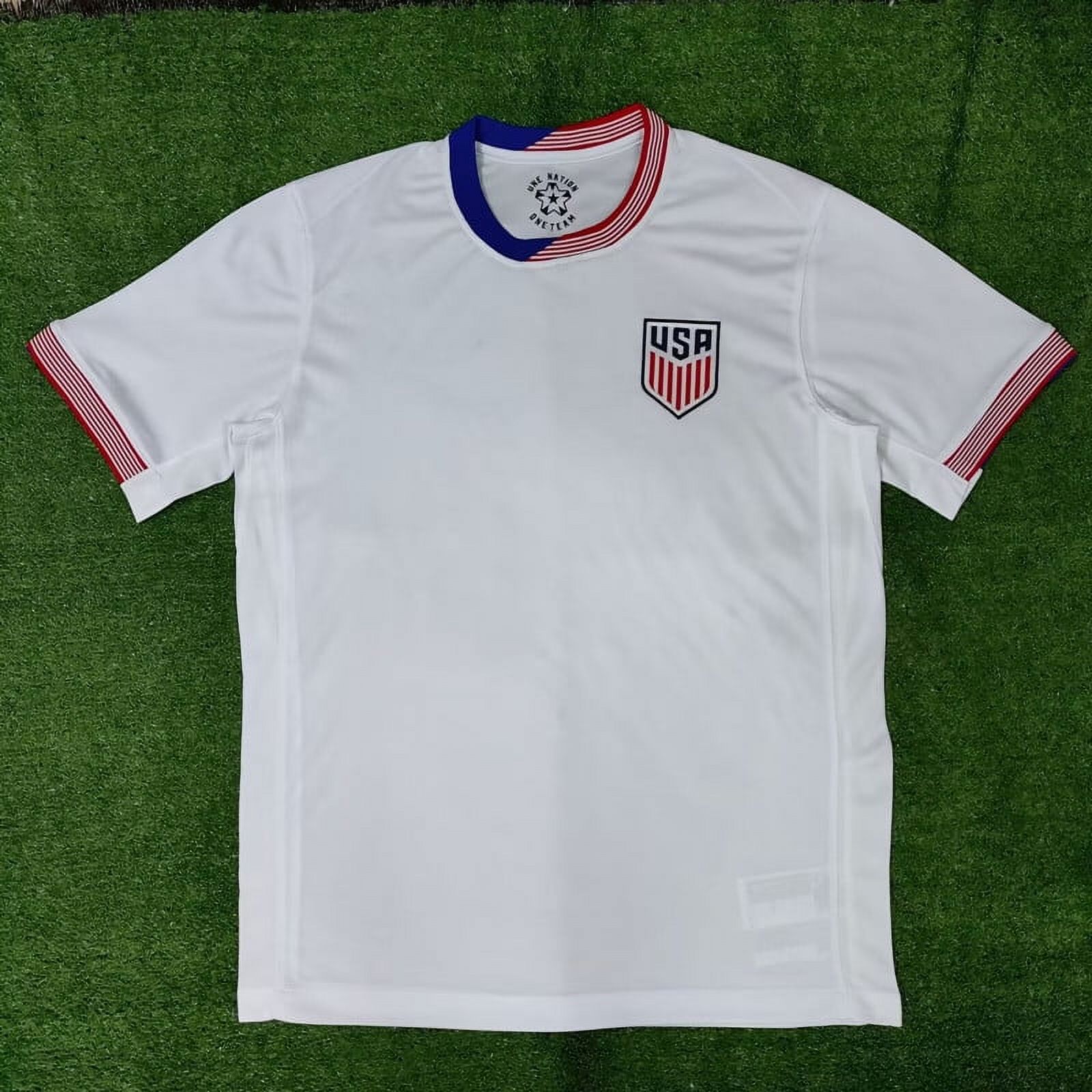 Umbro Men's USA Soccer Shirt - White, Embroidered Logo, Artist Collaboration Tee