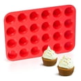 thumbnail image 1 of Molde para magdalenas CAKETIME Mini de silicona, 24 tazas, antiadherente, 1 of 8