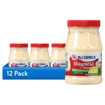 (12 pack) McCormick Mayonesa (Mayonnaise) With Lime Juice, 14.0 fl oz Jar