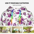 thumbnail image 4 of Lsque Violets Flowers Pattern Casual Women's Hoodie,Hooded Sweatshirt with Kangaroo Pocket,Pullover Hoodie with Eye-catching Drawstrings-Large, 4 of 7