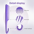 thumbnail image 2 of Peine de dientes anchos para desenredar el cabello, peine de mano de cuidado premium, aplicar para cabello rizado, húmedo, seco, grueso, etc. (Púrpura 3), 2 of 5