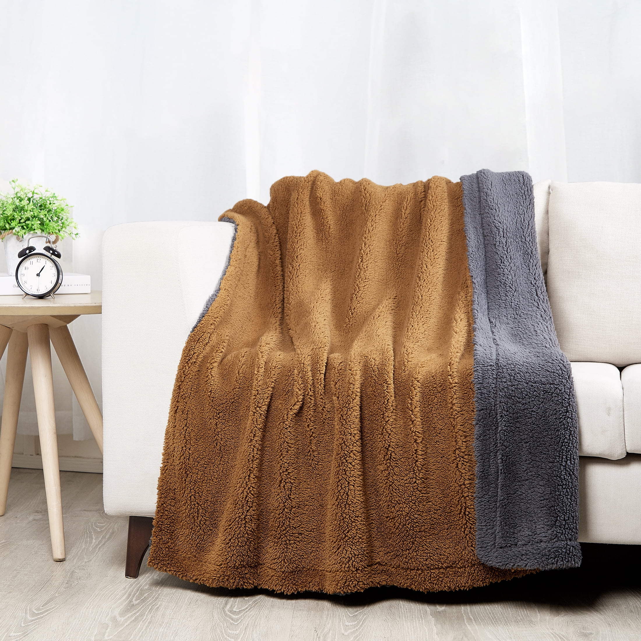 Horse Print Throw Blanket Chair Sofa Rug Sherpa Fleece Farm Animal Gift Decor 