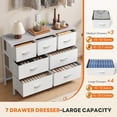 thumbnail image 2 of Atilioo 7 Drawer Fabric Dresser, Chest of Drawers, Clothes Storage Organizer Unit for Bedroom Living Room, White, 2 of 7