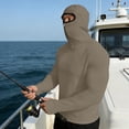 thumbnail image 2 of Wrtxtat UPF 50+ Sun Protection Hoodie for Men Balaclava Hats Quick Dry Muscle Long Sleeve Fishing Hiking Pullover UV Rash Guard Lightweight Tshirts Khaki L, 2 of 7