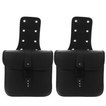 Toyandona 1Pair Motorcycle Handlebar Bag Black PU Waterproof Saddlebag for Motorbike Storage Use