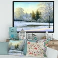 thumbnail image 2 of Designart 'Green Trees In Beautiful Winter Snow Landscape' Traditional Framed Canvas Wall Art Print, 2 of 5