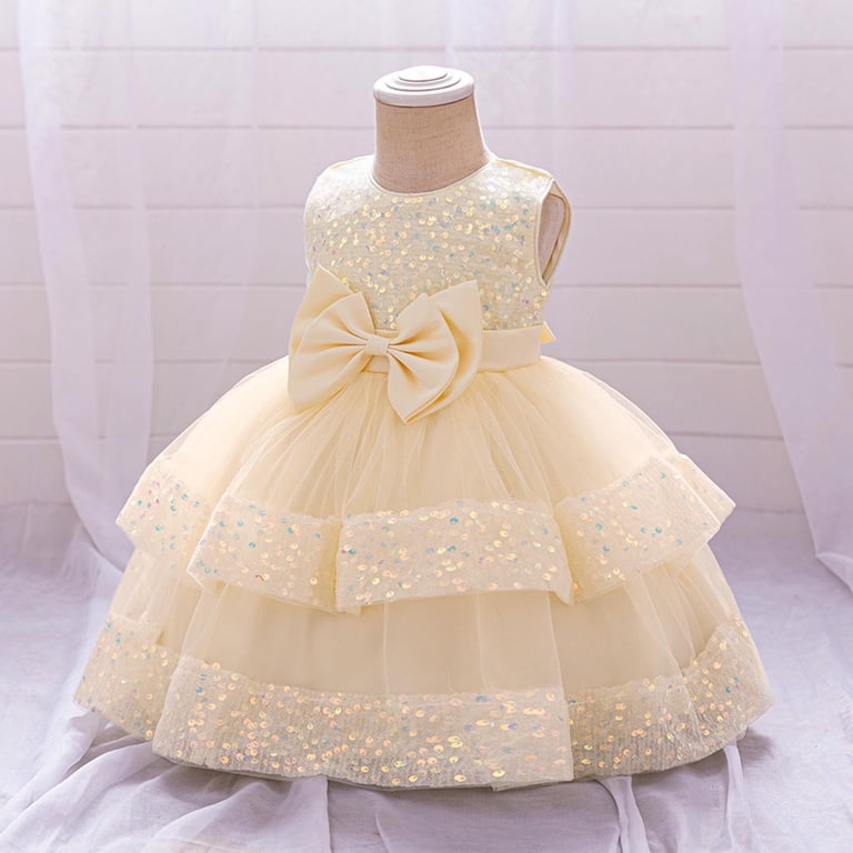 HaiMao Baby Girls Dress Toddler Party Dress Cute Church Baptism Birthday  Party formal Dress Rose Gold 18 Months - Walmart.com