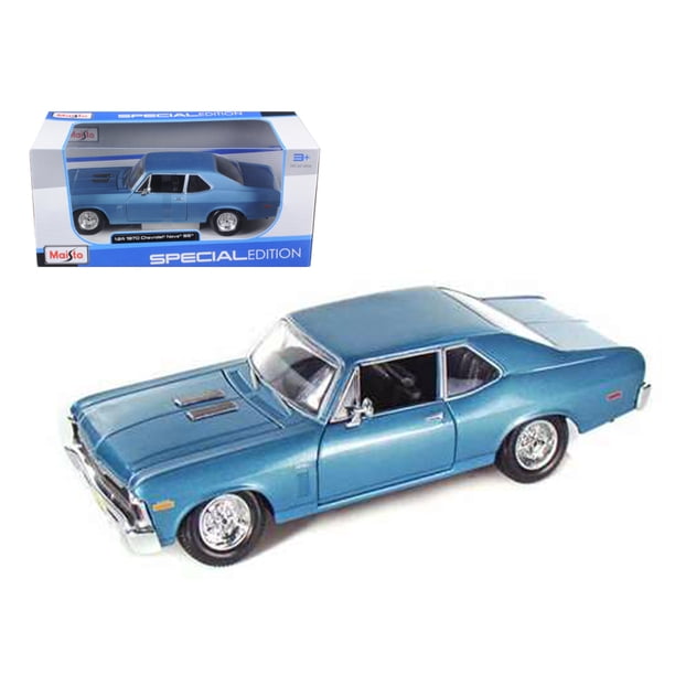 Maisto 31262bl 1970 Chevrolet Nova SS Coupe Blue 1/24 Diecast