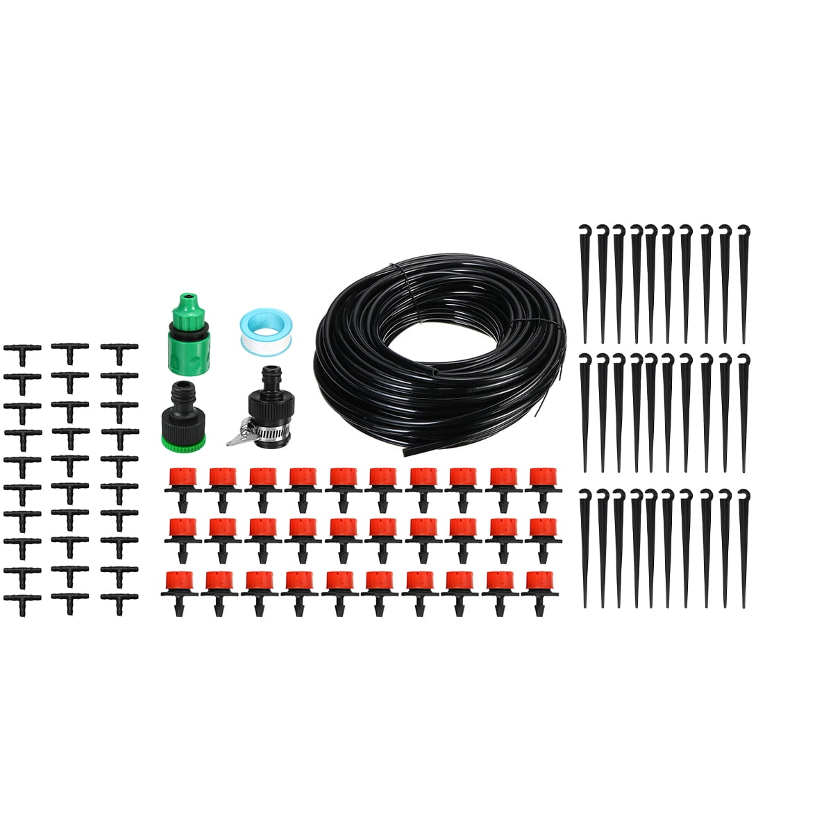 30M DIY Micro Drip Irrigation Kit System Hose Drippers Garden Plant Waterin D 