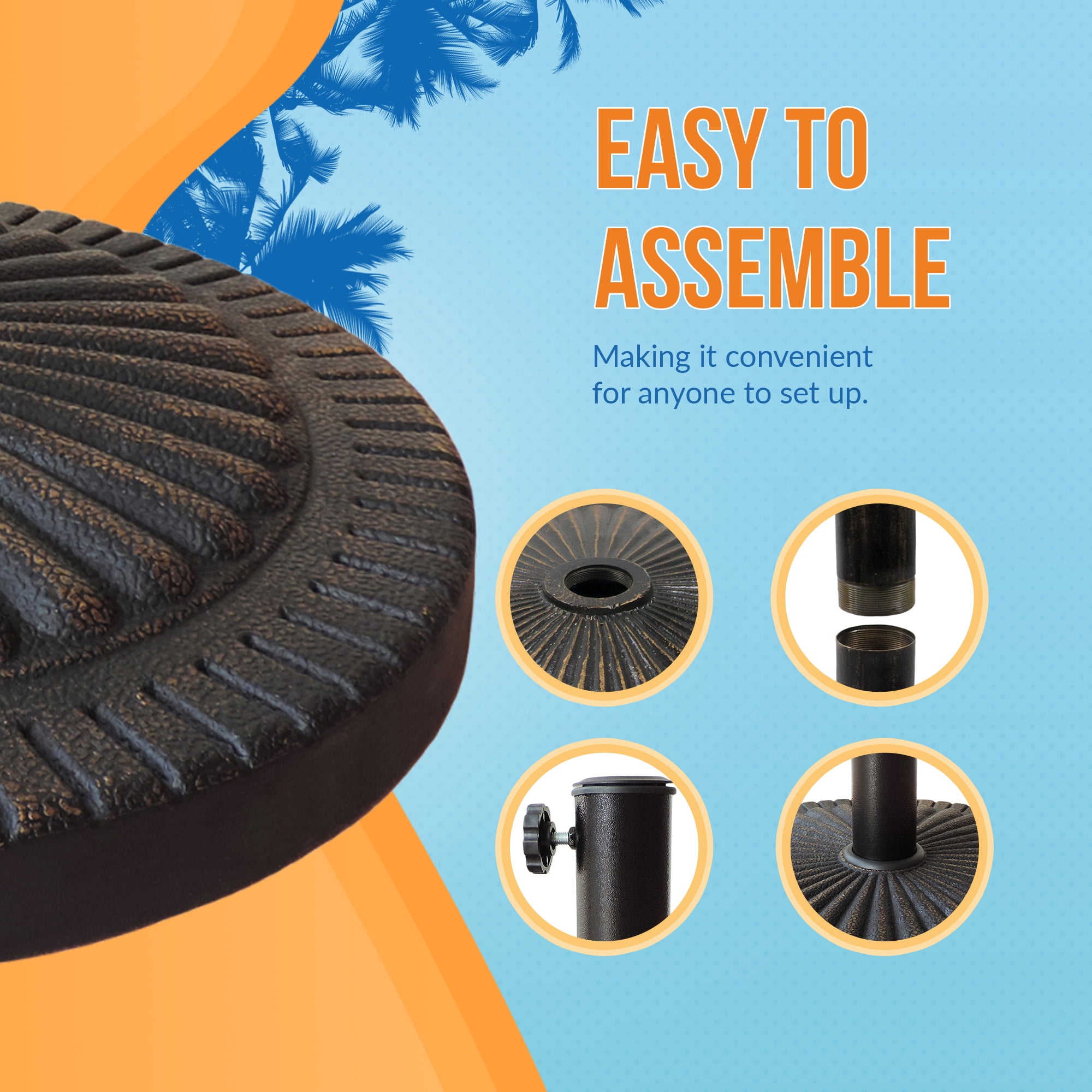Island Umbrella Classic 31-lb Umbrella Base, Poly Resin with Bronze Finish