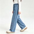 thumbnail image 5 of LvhaoGJOB Jeans for Girls' Lightweight Cozy denim pants jeans pants denim jeans casual outings jeans, 5 of 6