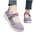 thumbnail image 5 of Miluxas Women's Flats Shoes Ballet Flats Fashion Knit Mesh Breathable Round Toe Comfortable Magic Tape Flats Dressy Shoes Purple 7(39), 5 of 8