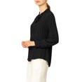 thumbnail image 5 of Allegra K Women's Bow Tie Neck Long Sleeve Fashion Button Decor Shirt, 5 of 7