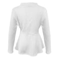 thumbnail image 5 of ITSAME Womens Long Sleeve Coat Open Front One-Button Ruffle Hem Ladies Fashion Casual Jacket White Size 2XL, 5 of 6