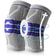 thumbnail image 1 of Wonima22 Genouillère Manchon de Compression pour Douleur au Genou Enveloppe Stabilisateur de Rotule avec Support à Ressorts en Gel de Silicone, Genouillères Articulées Protectrices pour Déchirure du Ménisque Arthrite Hommes Femmes, 1 of 1