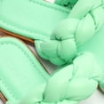 thumbnail image 4 of Schutz Soo Flat Green Leather Braided Straps Slip On Open Toe Flat Heel Sandals (Deep Mint, 8), 4 of 5