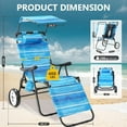 thumbnail image 3 of Lilypelle Beach Chair with Canopy Shade, Folding Beach Cart Chair w/Wheels, Outdoor Recliner Patio Lounge Chairs for Camp, Tailgates, Fishing - Support 400 LBS, 3 of 8