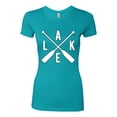 thumbnail image 2 of Wild Bobby, Lake Cross Paddles, Women Slim Fit Junior Tee, Tahiti Blue, Medium, 2 of 4