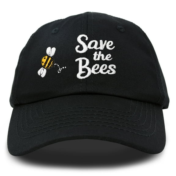 DALIX Save The Bees Baseball Cap Dad Hat Embroidered Womens Girls in Black