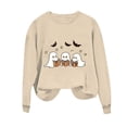 thumbnail image 5 of HomeDM Womens Sweatshirts Crewneck Halloween Graphic Pullover Tops Casual Long Sleeve Loose Fit Shirts - Khaki/L, 5 of 5